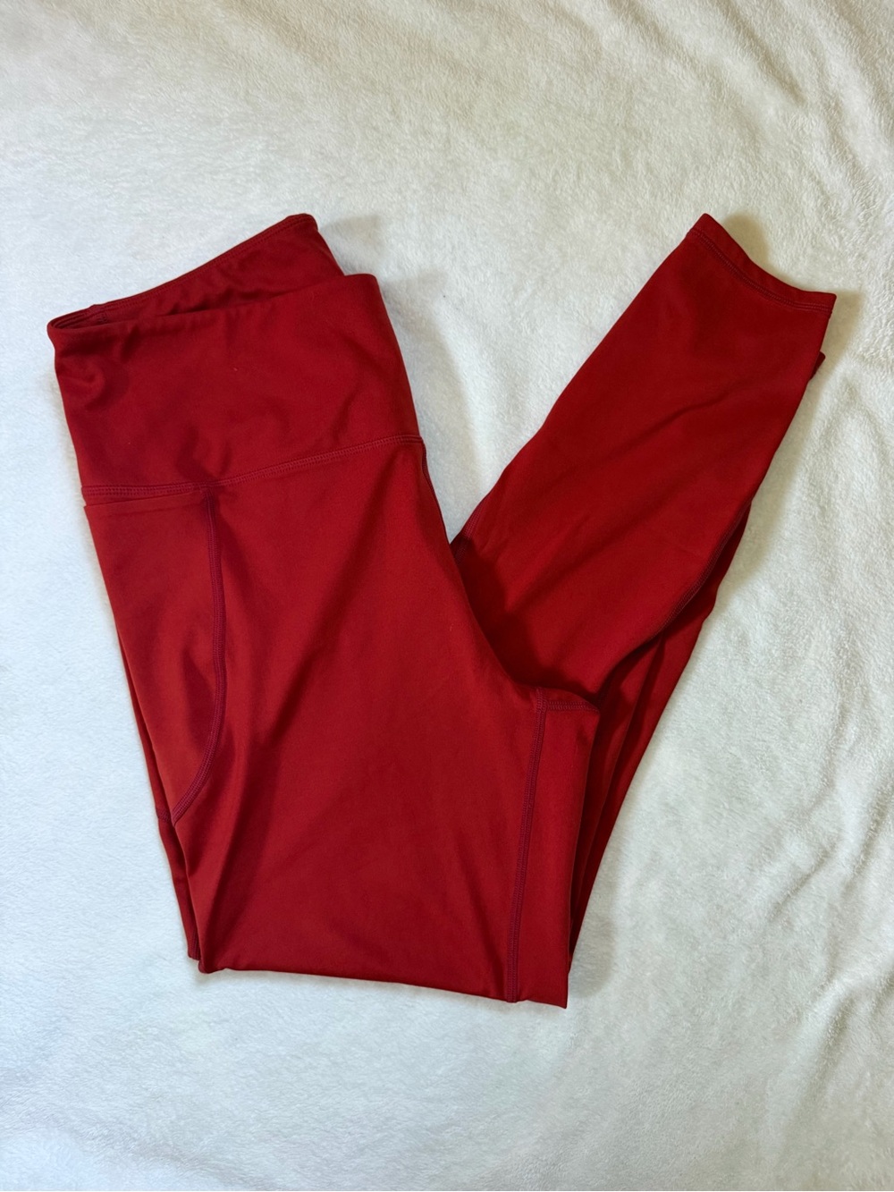 HOKA One One Women’s Large Red High Rise Running Leggings Side Pockets